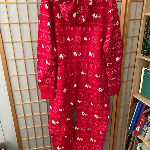 Rare! New Tipsy Elves Rooster Teeth Footless XXL 1 Pc Pajama Jumpsuit Christmas - Picture 7 of 8